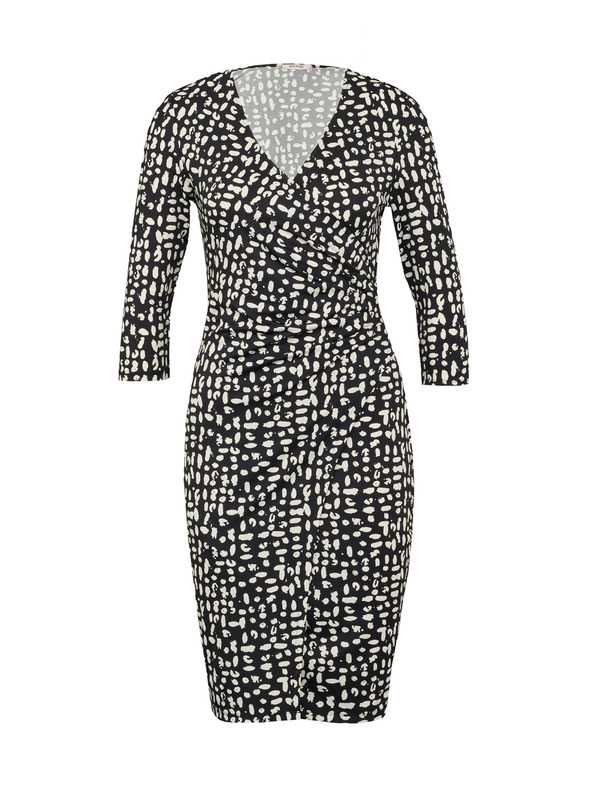 Orsay Черна дамска шарена рокля с дължина до коляното ORSAY