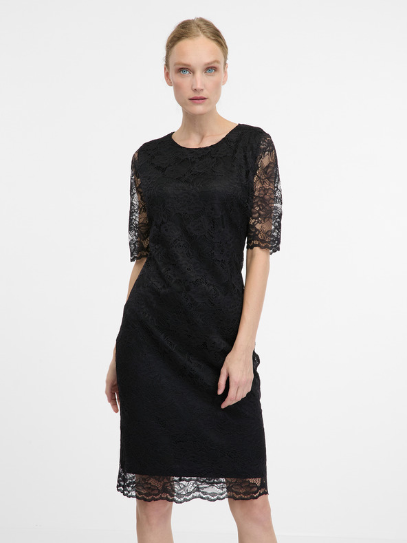 Orsay Черна дамска рокля с дължина до коляното ORSAY