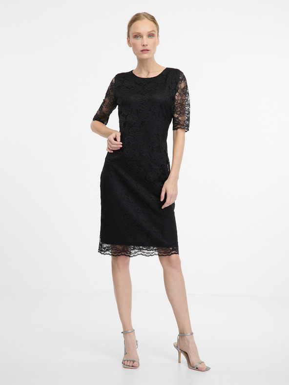 Orsay Черна дамска рокля с дължина до коляното ORSAY