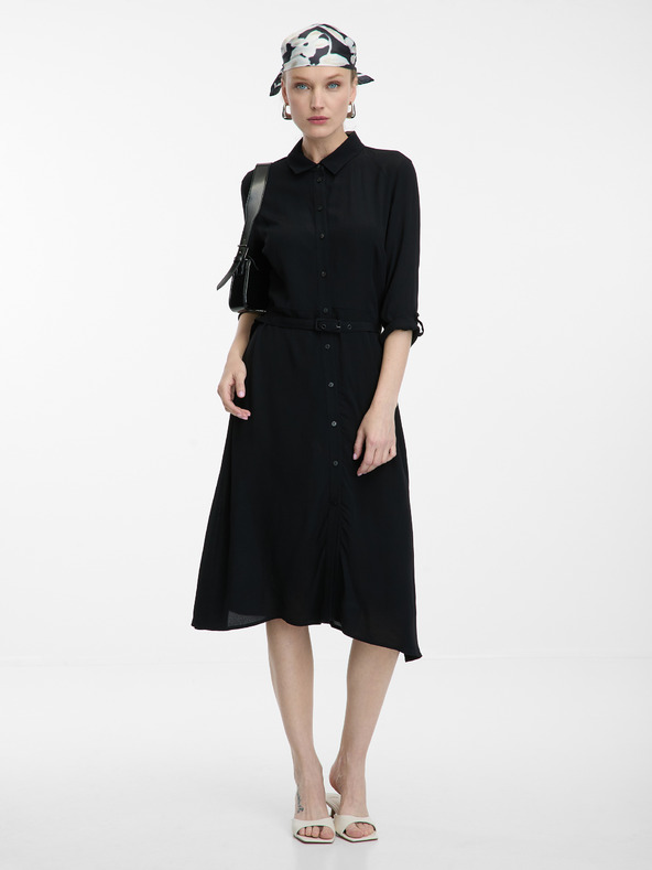 Orsay Черни дамски ризови рокли до коляното ORSAY