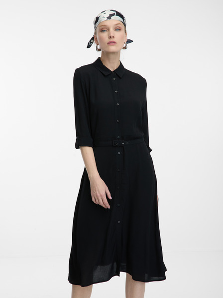 Orsay Черни дамски ризови рокли до коляното ORSAY