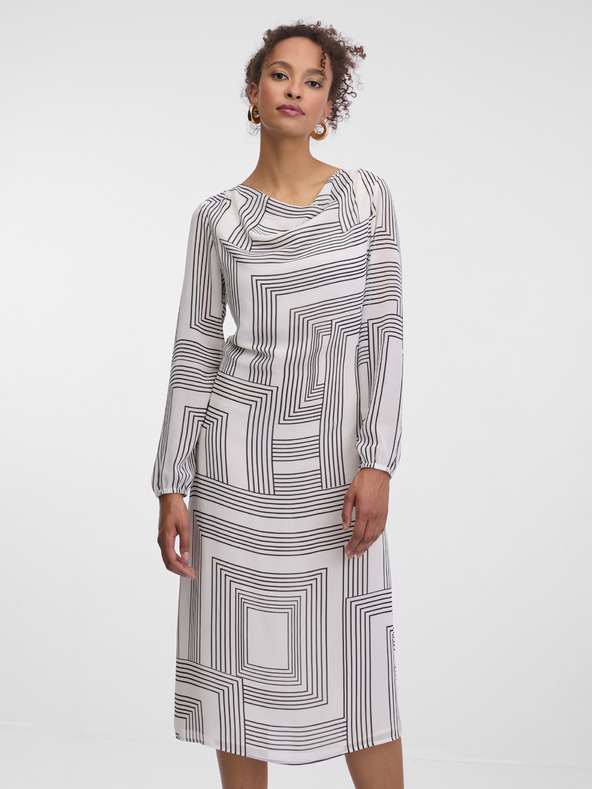 Orsay Бели щампани рокли до коляното ORSAY