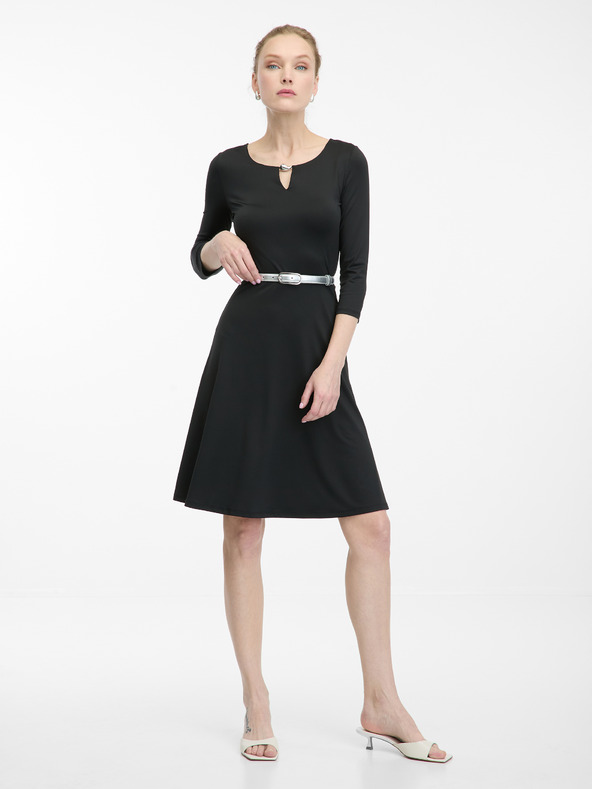 Orsay Черна дамска рокля с дължина до коляното ORSAY