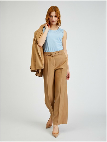 Orsay Кафяв дамски широк панталон с колан ORSAY