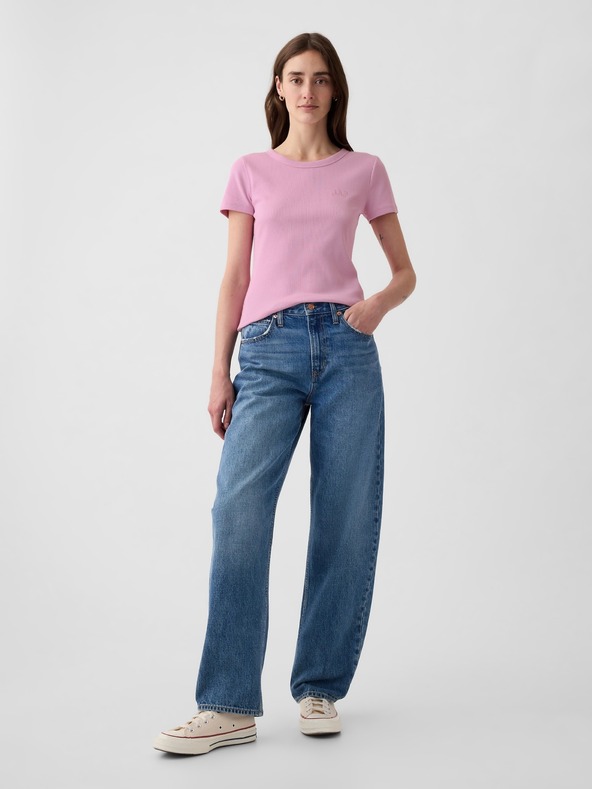 GAP Ребрести тениска с лого GAP