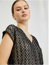 Orsay Бежово-черна дамска дантелена тениска ORSAY