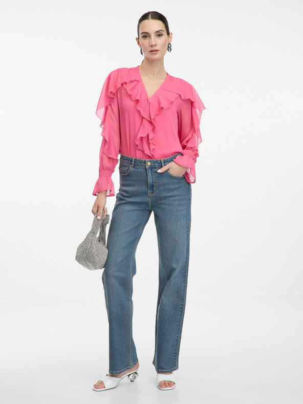 Orsay Розова дамска блуза с волани ORSAY