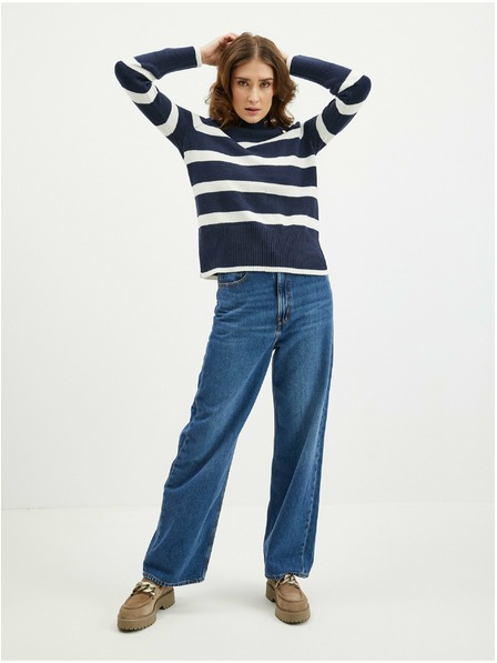 Orsay Бяло-син дамски пуловер на райе ORSAY