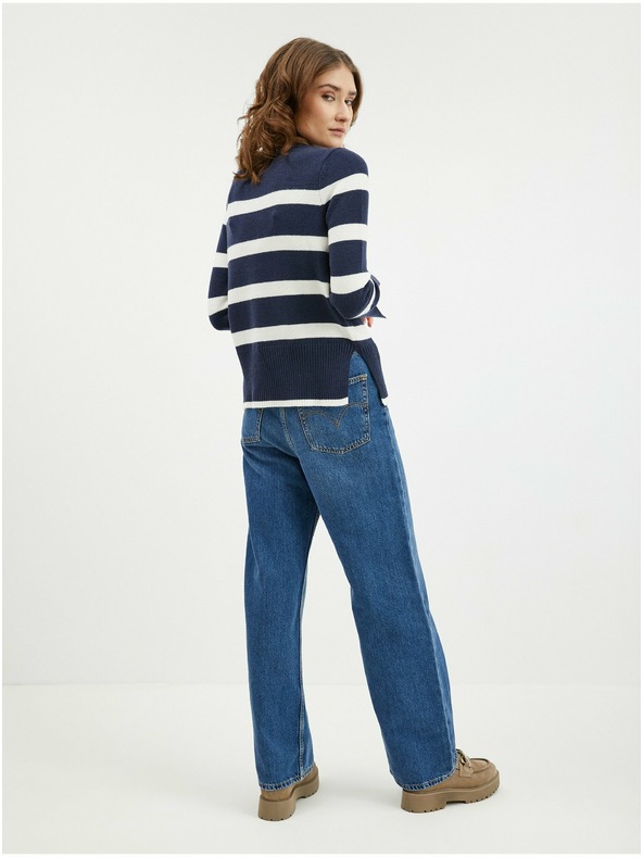 Orsay Бяло-син дамски пуловер на райе ORSAY