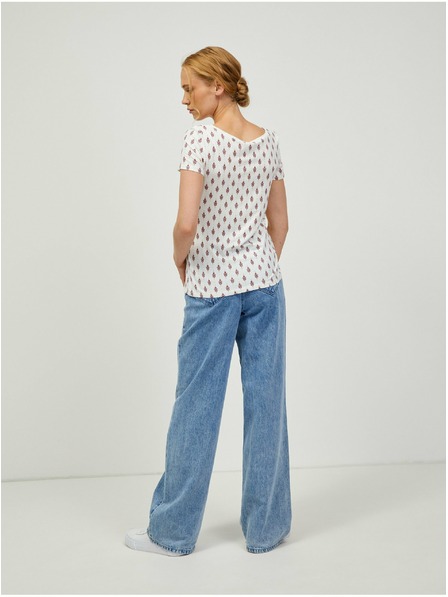 Orsay Розово-кремава тениска с десен ORSAY