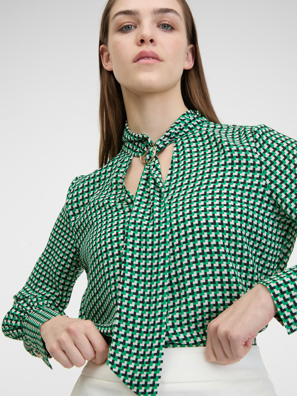 Orsay Зелена дамска блуза с десен ORSAY