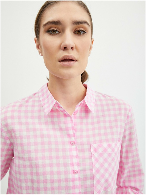 Orsay Светлорозова дамска карирана риза ORSAY