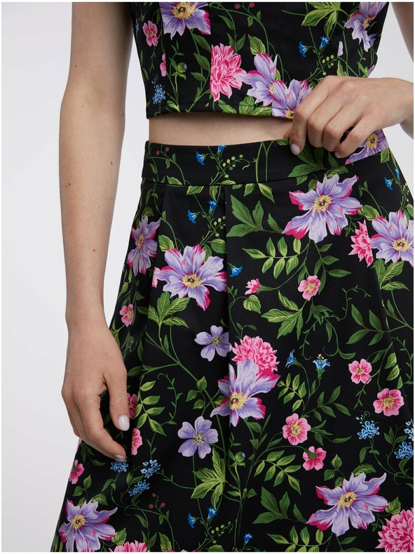 Orsay Черна дамска пола на цветя ORSAY