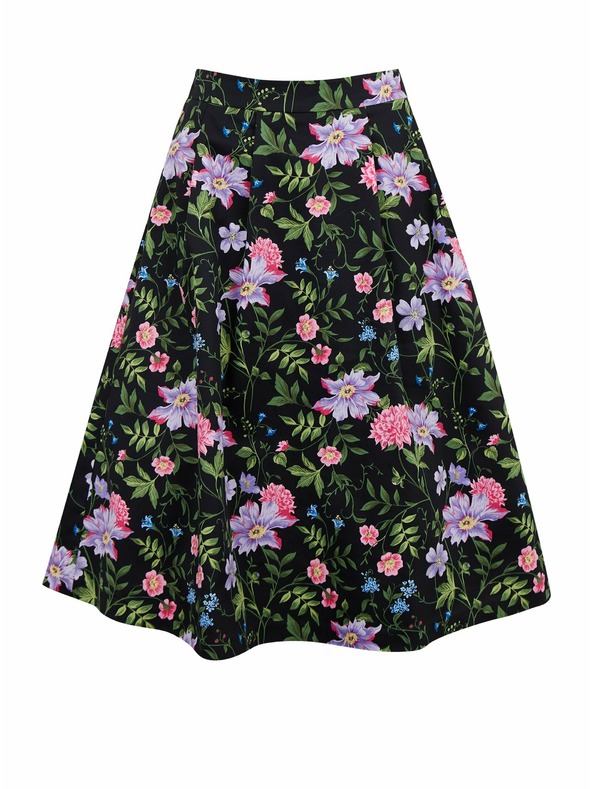 Orsay Черна дамска пола на цветя ORSAY