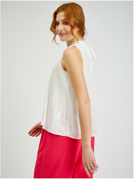 Orsay Бяла дамска плисирана блуза ORSAY