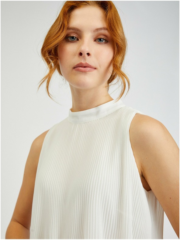 Orsay Бяла дамска плисирана блуза ORSAY