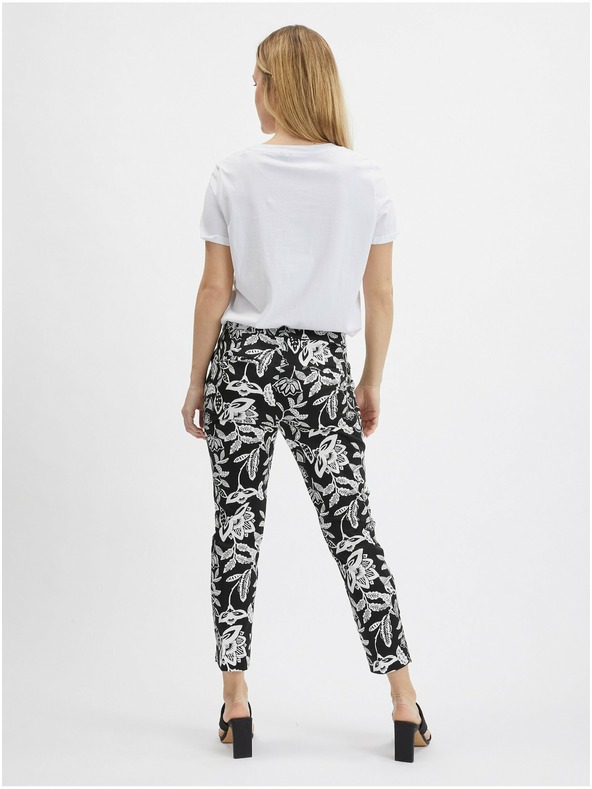 Orsay Бяло-черен дамски панталон с десен ORSAY