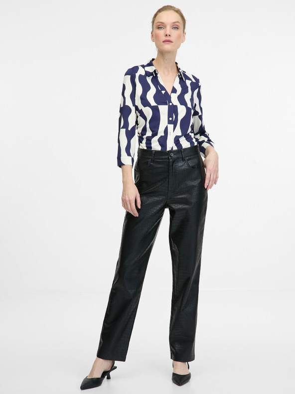 Orsay Тъмносиня блуза с яка ORSAY