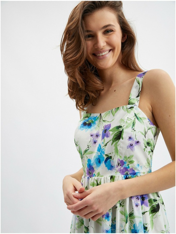 Orsay Сини и кремави дамски цветни рокли ORSAY