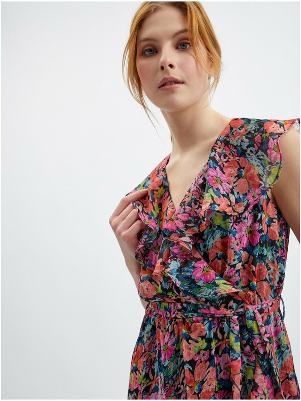 Orsay Червено-черна дамска рокля на цветя ORSAY