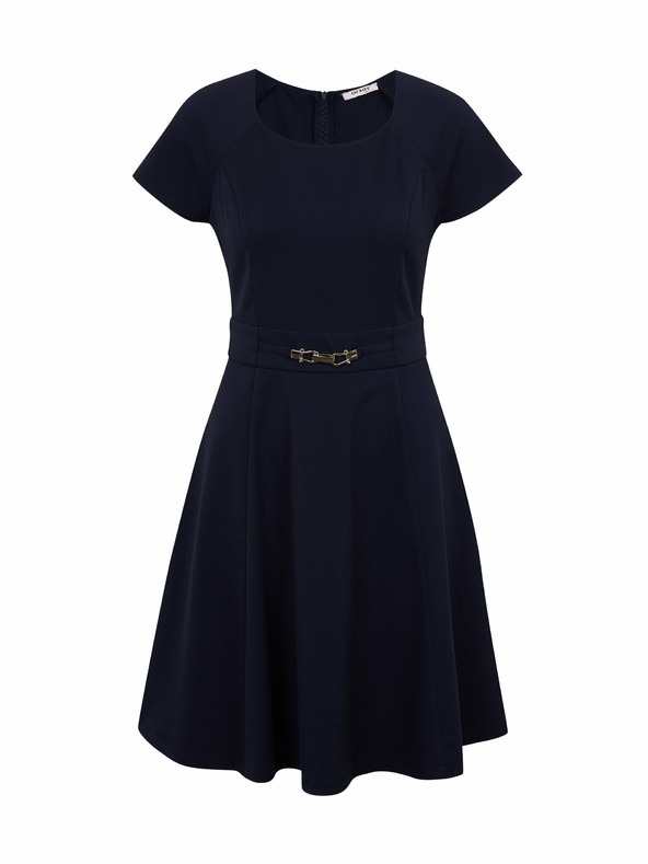 Orsay Тъмносиня дамска рокля с колан ORSAY