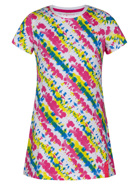 Loap Розово-бяла шарена рокля за момичета LOAP Bestona