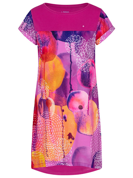 Loap Тъмнорозова дамска шарена лятна рокля LOAP ANNABELLE