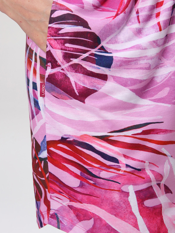 Loap Розова дамска шарена рокля LOAP Anuma