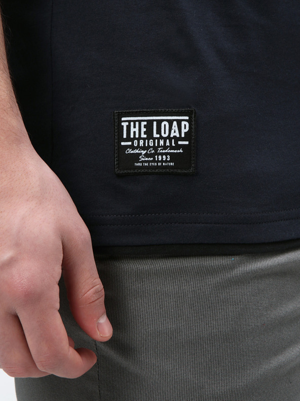 Loap Тъмносиня мъжка риза с щампа LOAP BOHOUS