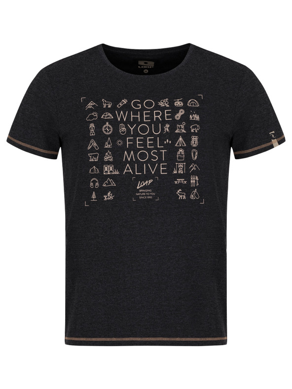 Loap Черна мъжка шарена тениска LOAP Alexus
