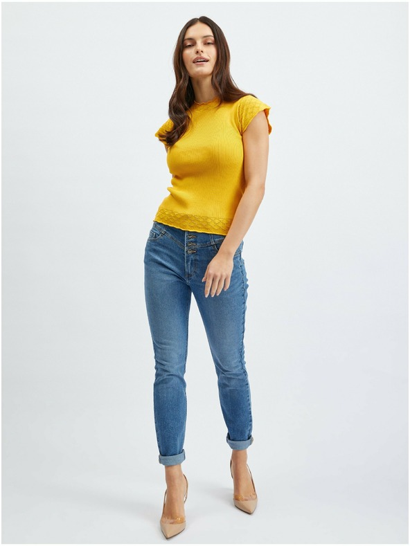 Orsay Жълта дамска тениска със столче ORSAY