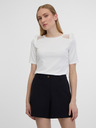 Orsay Бяла дамска тениска с цепка на гърба ORSAY