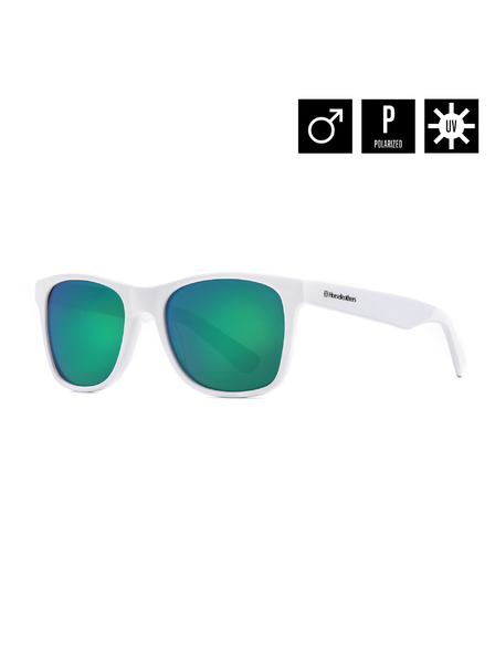 Horsefeathers Слънчеви очила Foster - gloss white/mirror green