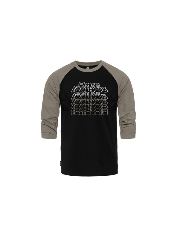 Horsefeathers Тениска Rollin Raglan - черна/таупе