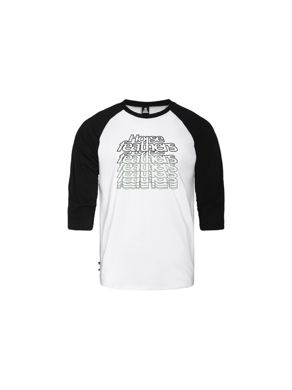Horsefeathers Тениска Rollin Raglan - бяла/черна