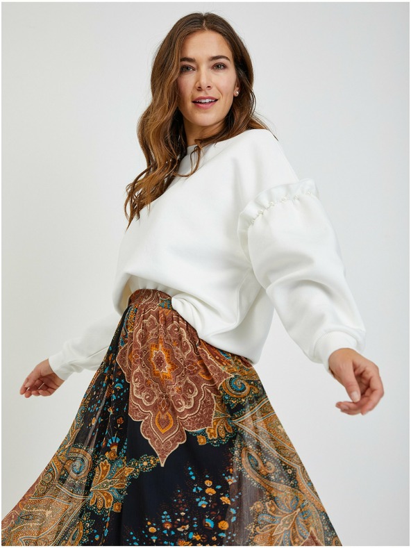 Orsay Черно-кафява дамска миди пола с десен ORSAY