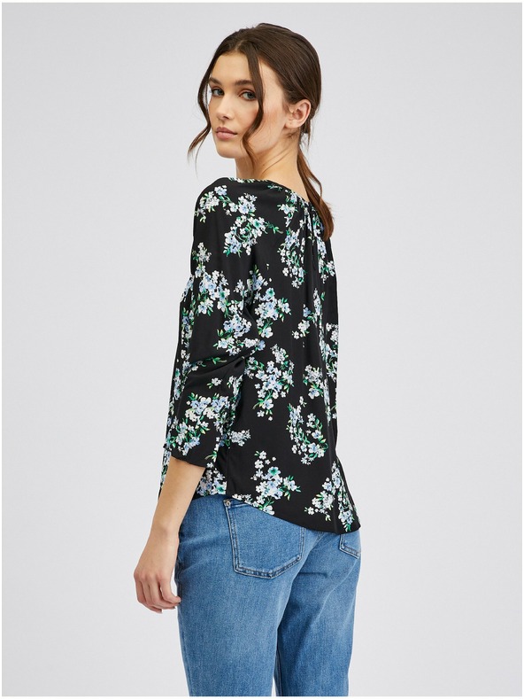 Orsay Черна дамска блуза на цветя ORSAY