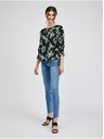 Orsay Черна дамска блуза на цветя ORSAY