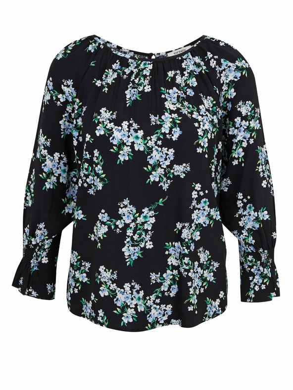 Orsay Черна дамска блуза на цветя ORSAY