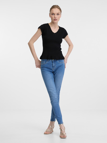 Orsay Черна дамска тениска с къс ръкав ORSAY