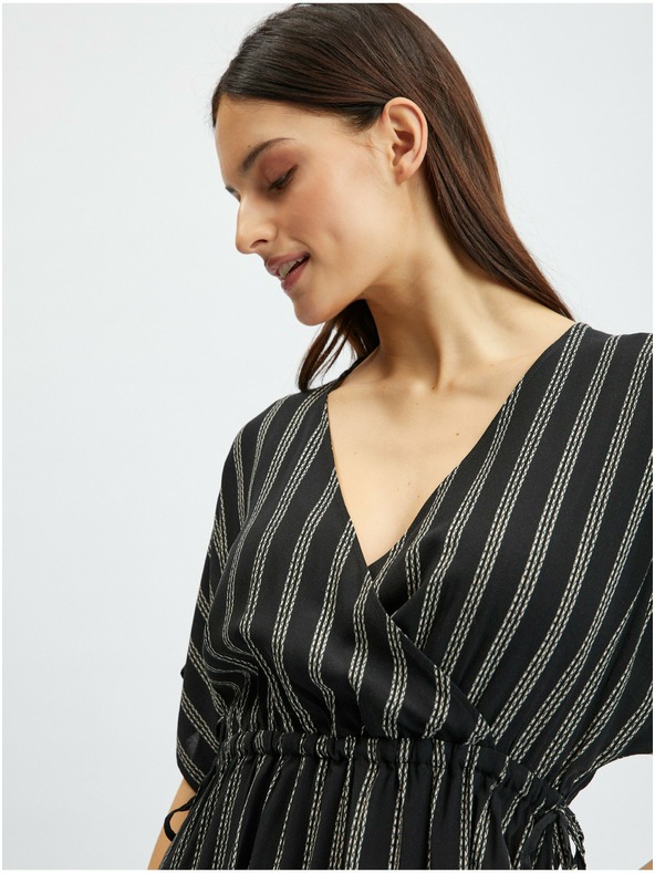 Orsay Черна дамска рокля на райе ORSAY