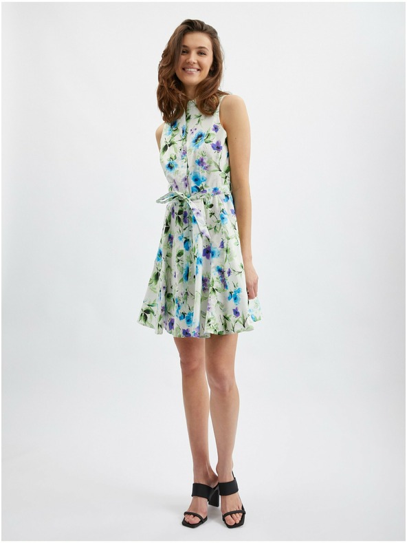 Orsay Сини и кремави дамски цветни рокли ORSAY