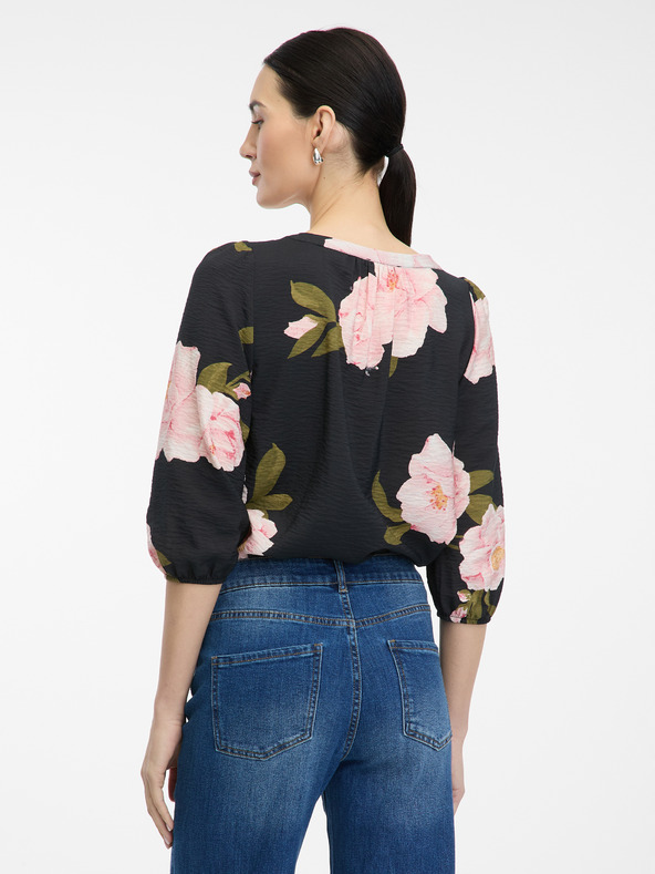 Orsay Черна дамска блуза с цветен принт ORSAY