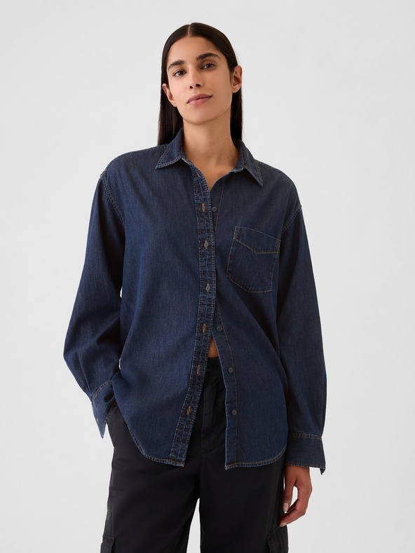 GAP Овърсайз риза Chambray Голяма риза GAP