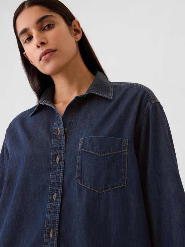 GAP Овърсайз риза Chambray Голяма риза GAP
