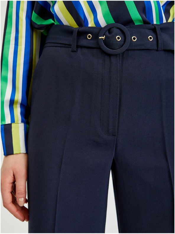 Orsay Тъмносин дамски широк панталон с колан ORSAY