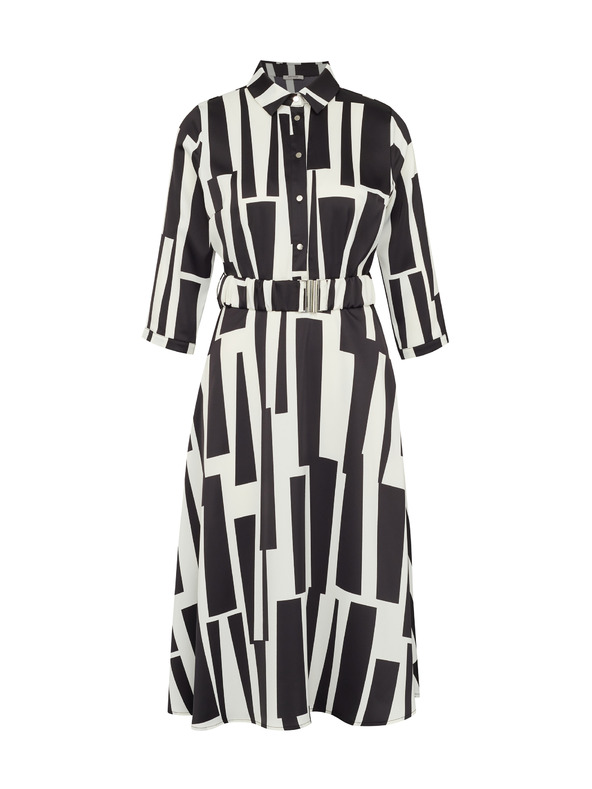 Orsay Черна дамска шарена рокля с дължина до коляното ORSAY