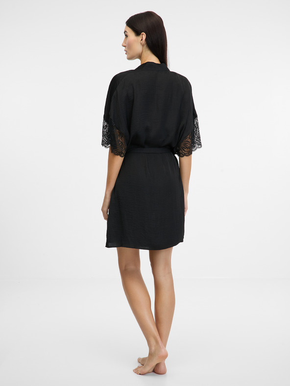 Orsay Черен дамски сатенен халат ORSAY