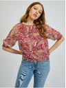 Orsay Червено-розова дамска блуза с десен ORSAY