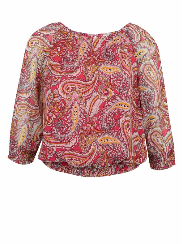 Orsay Червено-розова дамска блуза с десен ORSAY